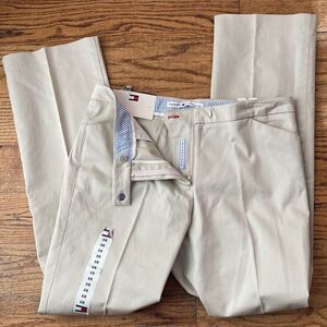 NWT Tommy Hilfiger Khaki Hipster Straight Leg Pants Size 8 R New With Tags